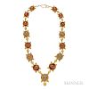 22kt and 18kt Gold and Rutilated Quartz Turtle Necklace, Maija Neimanis