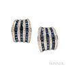 18kt White Gold, Sapphire, and Diamond Earrings