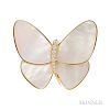 18kt Gold, Mother-of-pearl, and Diamond Butterfly Brooch, Van Cleef & Arpels