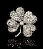 An Edwardian Platinum and Diamond Four Leaf Clover Pendant/Brooch, 5.00 dwts.