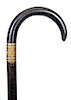 113. Toledo Sword Cane- Ca. 1900- A Toledo gun metal handle with a beautiful damascene collar which has a 30” signed Spanish blade with a push and pul