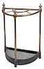 230. Brass and Iron Cane Stand- Late 19th Century- A brass and iron cane stand with original finials and original finish. D- 7” x 16 W” x H 23” $250-$