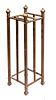 232. Brass Cane Stand- Ca. 1890- An original early brass stand with original finish, 9” x 9” x 31” $200-$350