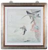 Chinese Watercolor of Birds in Flight