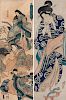 Two Japanese Woodblock Prints By Kunisada and Yeische
