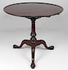 CHIPPENDALE CARVED MAHOGANY BREAKFAST TABLE