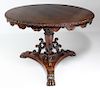 CONTINENTAL CLASSICAL CARVED MAHOGANY CENTER TABLE