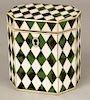 MOTHER-OF-PEARL AND SHELL HARLEQUIN TEA CADDY
