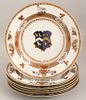 SET OF (6) 18TH C. CHINESE EXPORT ARMORIAL SOUP PLATES