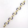 18 Karat Yellow Gold Enamel Round Link Bracelet