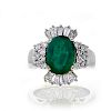 2.92 ct. Emerald & 0.86 ct. Diamond Ring