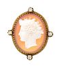 A Victorian Yellow Gold, Diamond and Agate Cameo Brooch, 12.80 dwts.