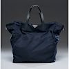 Prada Navy Nylon Zip Tote Bag with Strap