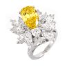 Vintage Circa 1960s Approx. 3.0 Carat Pear Shape Fancy Intense Yellow Diamond, 4.75 Carat Marquise, Round Brilliant and Baguette Cut Diamond and Plati