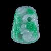 Antique Chinese Carved Apple Green Jade Pendant with High Relief Dragon.