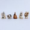 Collection of Five (5) Carved Japanese Ivory Netsuke. 