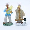 Two (2) Czechoslovakian hand blown art glass musician figures.