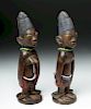Early 20th C. Fine Pair Yoruba Wood Carved Ibeji Twins