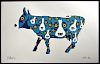 Signed Rodrigue Blue Dogs on Cow Printers' Proof - 1999
