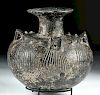 Large Ancient Yortan Burnished Pottery Vessel