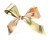 A Retro Gold, Platinum, Ruby and Diamond Bow Brooch, 19.60 dwts.