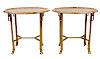 Pr. 19/20th C. French Gilded Marble Top Tables