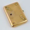 Gold Russian Cigarette Case with Gem Stones