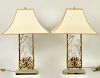 Pr. Chinoiserie Crystal & Bronze Table Lamps