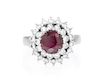 A White Gold, Ruby and Diamond Ring, 4.80 dwts.