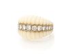 An 18 Karat Yellow Gold, White Coral and Diamond Ring, 9.26 dwts.