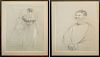 Two Framed Sketches, Dress Fitting and Young Girl