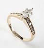 14K .60 CTW Marquise Diamond Engagement Ring