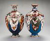 Pair of Chinese Cloisonne Dragon & Phoenix Vases