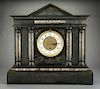 French Black Slate and Marble Mantle Clock