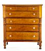 Birds-Eye maple American Empire Chest of Drawers