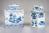 2 Delft Tea Caddies Incl Greek A
