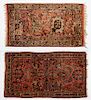 2 Semi-Antique Persian Scatter Rugs incl Sarouk