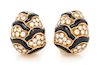 A Pair of 18 Karat Yellow Gold, Onyx and Diamond Earclips, Van Cleef & Arpels, 23.66 dwts.