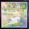  Louis P. Fabien French Impressionist Garden Painting