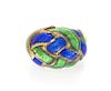 An 18 Karat Yellow Gold and Polychrome Enamel Ring, Schlumberger for Tiffany & Co., 10.16 dwts.