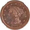 U.S. 1857 PROOF LARGE 1C COIN