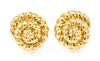 A Pair of 18 Karat Yellow Gold Textured Spiral Earclips, 19.40 dwts.