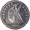 U.S. 1859 PROOF NO MOTTO SEATED LIBERTY 25C COIN
