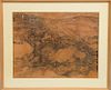 Anna Ticho (1894-1980), pencil on paper, "Jerusalem", mountain landscape, signed, titled, and dated lower right: A. Ticho, Jerusalem...