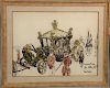 Paul Lucien Maze (1887-1979), watercolor, "Coronation for Abby 1953" coronation coach; titled, signed, and dated lower right: Corona...