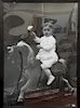Large framed black and white print of a child on a rocking horse. sight size: 66 3/4" x 47".   Provenance: Estate of Peggy & Dav...
