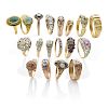 COLLECTION OF ANTIQUE DIAMOND OR GEM SET RINGS