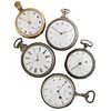 FIVE CHAIN-DRIVEN POCKET WATCHES