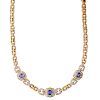 CARTIER SAPPHIRE, DIAMOND & YELLOW GOLD CHAIN NECKLACE