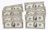 Large group of U.S. blue seal paper currency